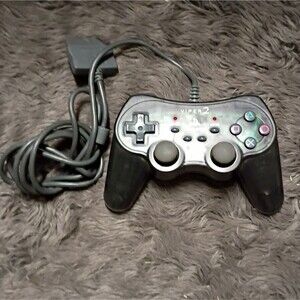 PS2 Nyko Platinum Series Viper 2 Clear Black Controller PlayStation